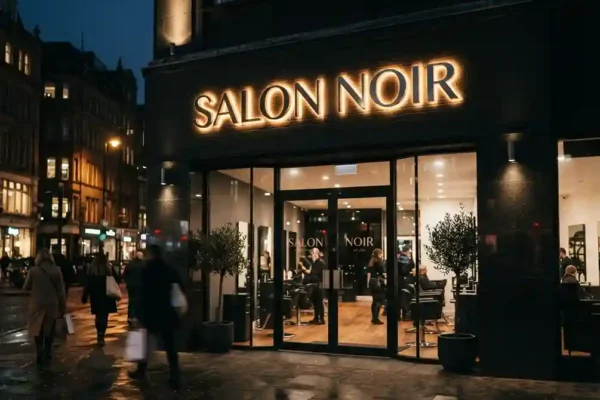 Salon Noir - stainless, halo backlit