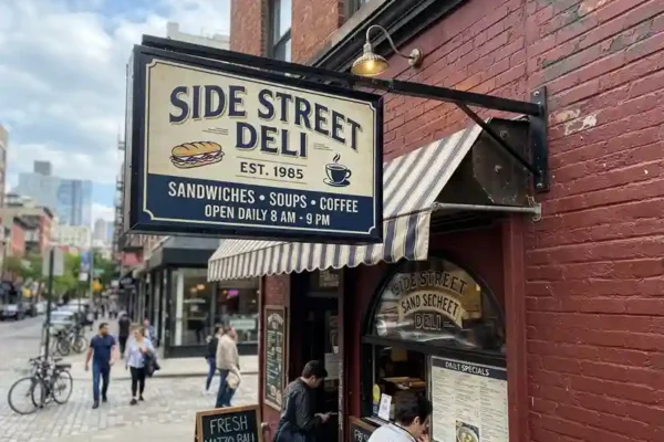 Side Street Deli — double-sided printed blade