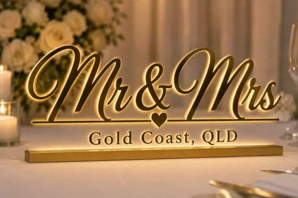 Mr & Mrs — top table sign