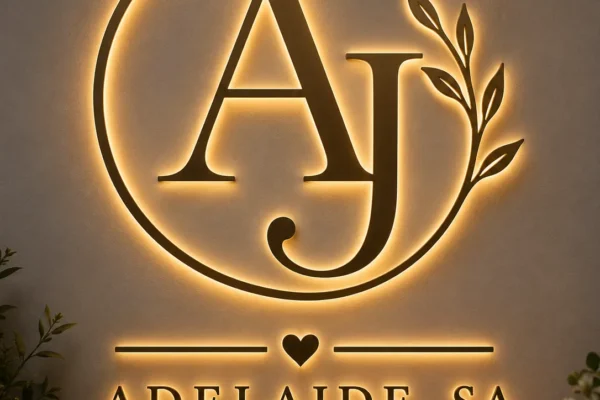 AJ monogram sign