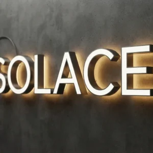 Solace 3d front and backlit sign