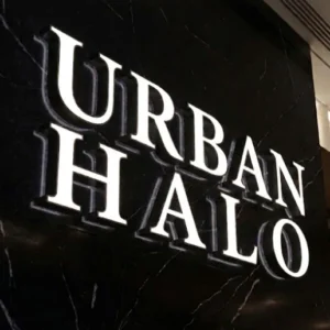 Urban Halo - Front and backlit illuminated sign